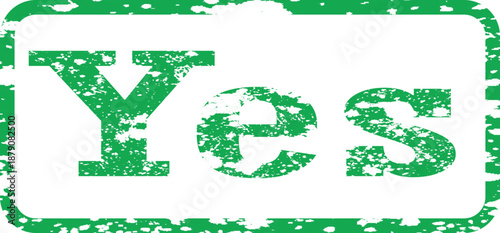 Yes Rubber Stamp Grunge Confirmation Vector