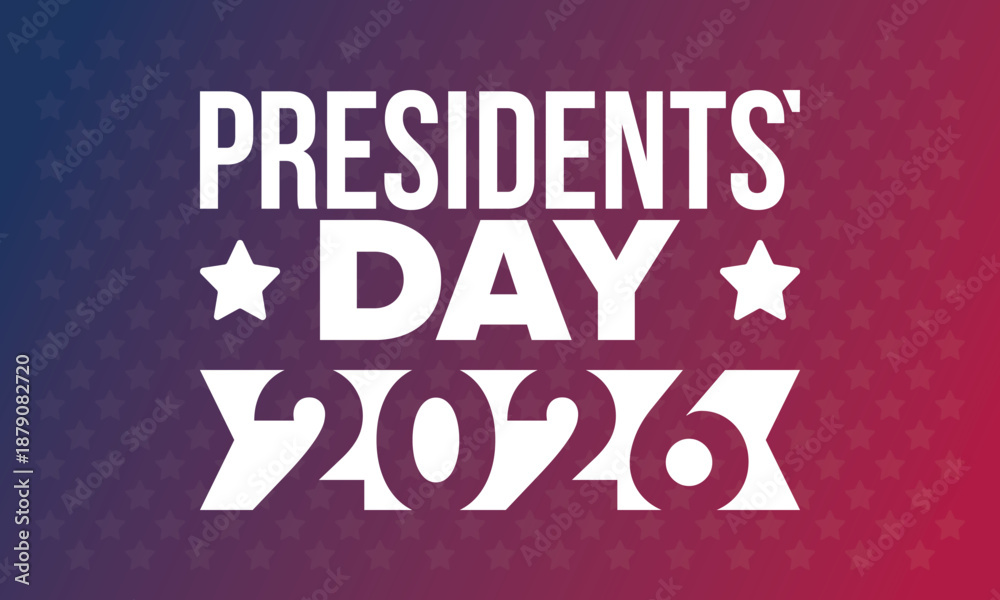 Fototapeta premium Happy Presidents day in United States. Washington's Birthday. Federal holiday in America. Celebrated in February. Patriotic american elements. Poster, banner and background. Vector illustration