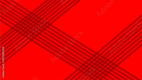 Black crisscrossing lines forming a grid pattern on a red background, viewed directly from above