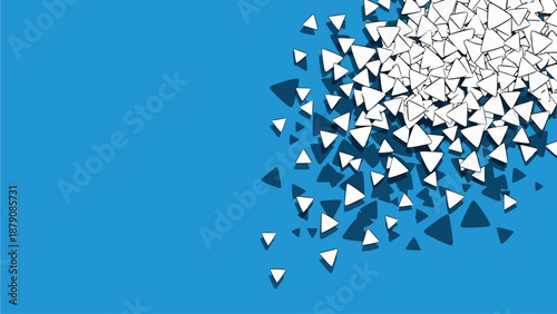 A victorious figure emerges from shattered fragments in a dynamic illustration on a blue background from a direct viewpoint