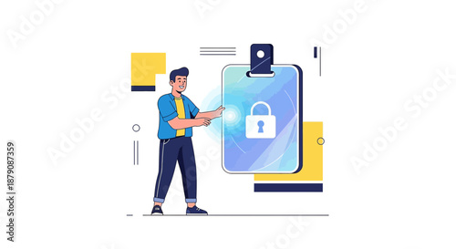 Innovative protection of data through advanced electronic security systems illustration