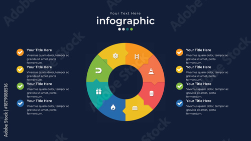 Data Visualization: An abstract infographic graphic, showcasing data in a visually appealing and organized manner, perfect for presentations.