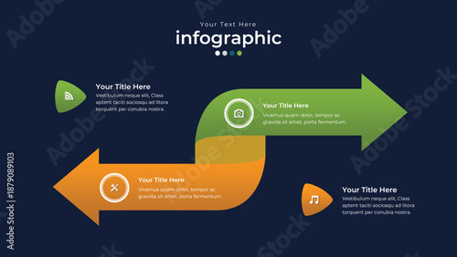 Data Visualization: An abstract infographic graphic, showcasing data in a visually appealing and organized manner, perfect for presentations.