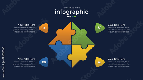Data Visualization: An abstract infographic graphic, showcasing data in a visually appealing and organized manner, perfect for presentations.