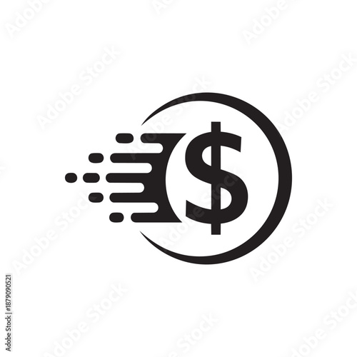 Fast Dollar Money Transfer Payment Icon