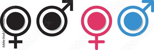 Male and female gender vector symbol set. A set of icons indicating gender. male and female isolated on white background
