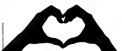 Silhouetted Hands Forming a Heart Shape, Symbolizing Love, Connection, and Unity through a Powerful Gestural Expression of Affection