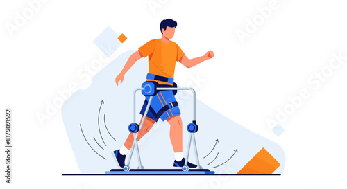 Innovative gait rehabilitation: A graphic illustration of assisted walking technology aiding