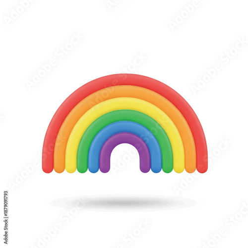 Vibrant rainbow arch illustration with rounded ends, soft shadow, and colorful gradient.