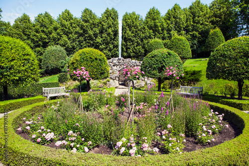 The picturesque park of the Orekhovno estate. Orekhovno village, Pustoshkinsky district, Pskov region, Russia