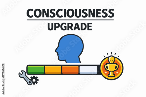 Consciousness upgrade: progress bar for mindset growth and achievement