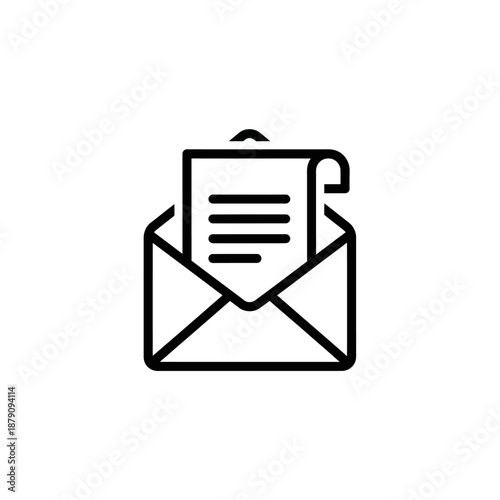 Simple Email Notification Icon for Communication and Messaging