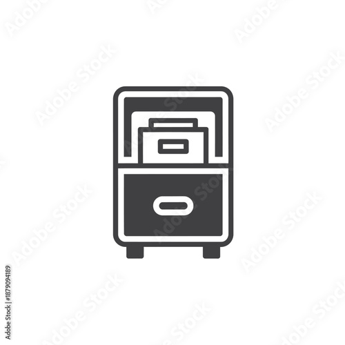 Simple Filing Cabinet with Open Drawers Full of Documents and Files