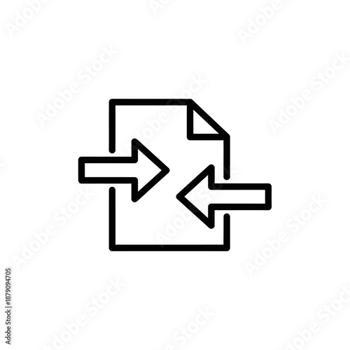 Streamlined Digital File Transfer Icon for Technology and Data Sharing