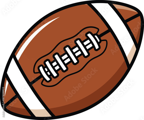 A Realistic And Detailed Illustration Of A Classic American Football With White Stripes And Laces