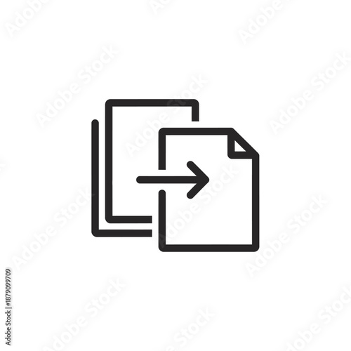 Business Document Transfer Icon, Digital File Sharing Symbol for Office and Technology Use