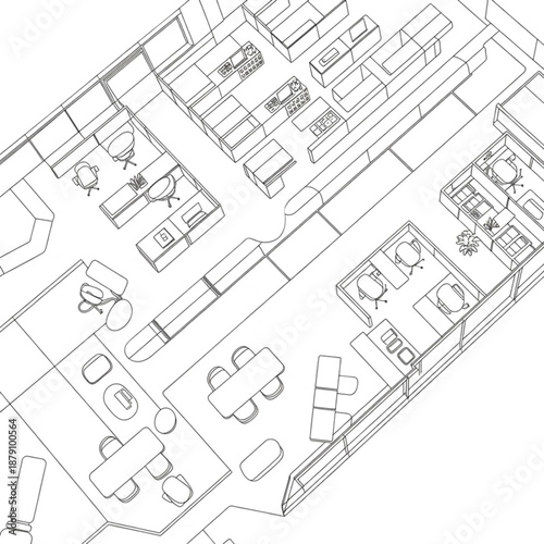 Detailed Architectural Floor Plan Drawing.