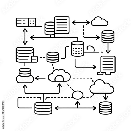Cloud Computing Data Storage Network Diagram.