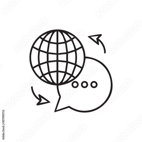 Translating icon. Element of future business thin line icon
