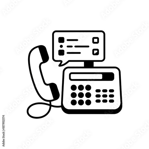 Black and White Telephone and Answering Machine.