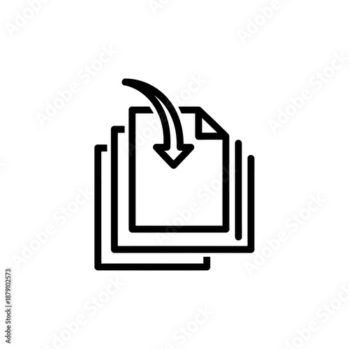 Document Upload Icon Symbol for Digital File Management and Data Transfer