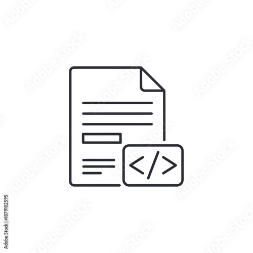 Document with Coding Illustration for Web Development and Programming Concepts