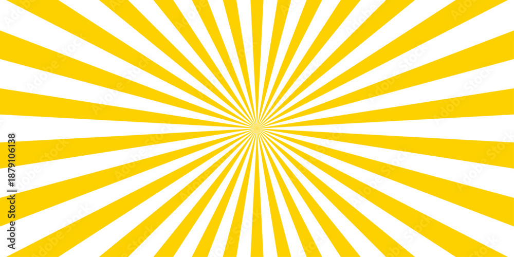 Obraz premium Retro vintage burst sunrise sunbeam element with spiral striped pattern. Funky ray elements with Classic vintage rays design. Radial rays light retro design with reminiscent of circus themes 