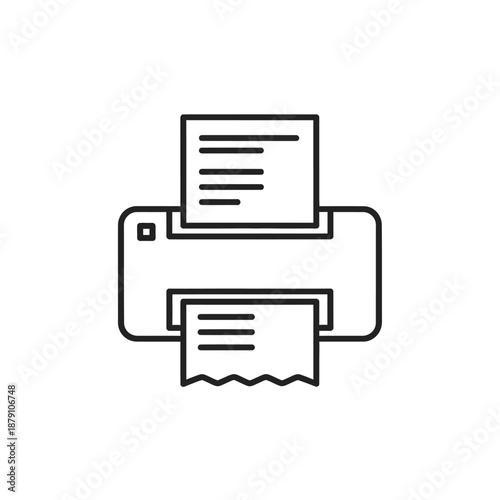 Printer Printing Document Sheet with Paper Output for Office or Business Use