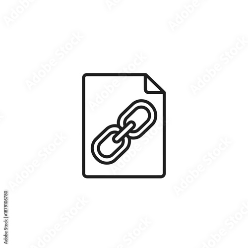 Professional Business Link Document Icon for Digital Connectivity and Networking