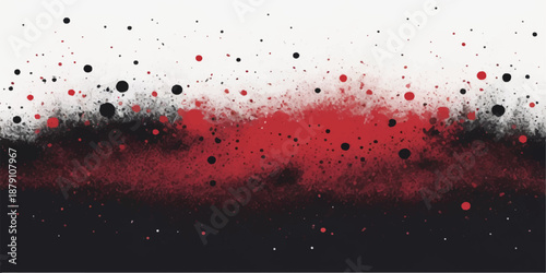 Grunge red and white watercolor paint splashes with ink splatters and liquid drops create an artistic vector texture pattern for a Christmas decoration backdrop or abstract wallpaper design