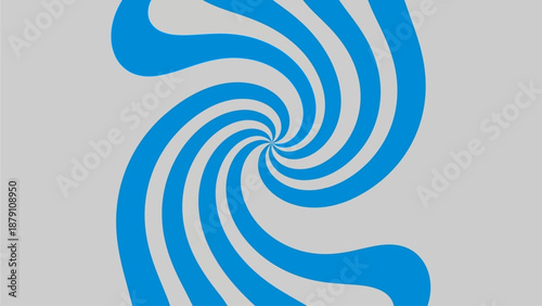 A blue spiral design swirling around a central point, creating a dynamic and abstract visual effect from a direct viewpoint