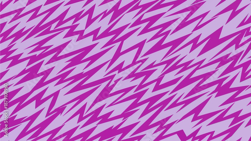 Dynamic abstract pattern with diagonal magenta lightning shapes on lavender background, vector illustration