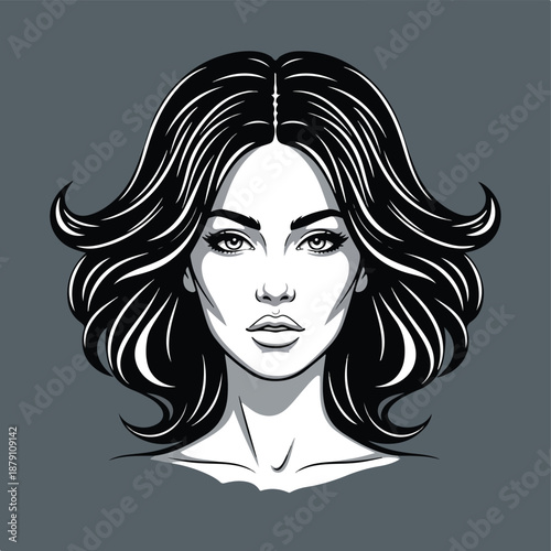 Stylized Female Portrait Illustration