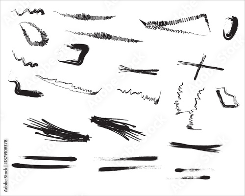 Thick Charcoal Brush Strokes and Textured Ink Paint Splatters for Artistic Backgrounds