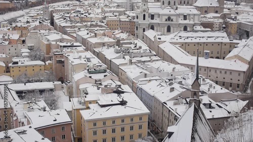 View to Old City, Salzburg, Austria, Winter