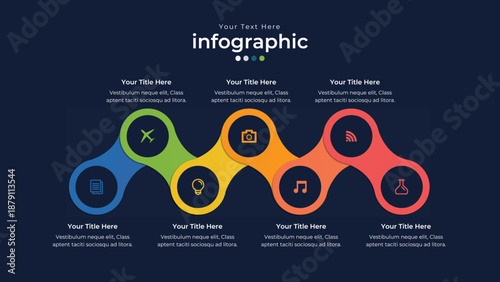 Data Visualization: An abstract infographic graphic, showcasing data in a visually appealing and organized manner, perfect for presentations.