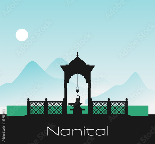 Shivling at Shree Maa Naina Devi Temple - Nainital - Stock Illustration