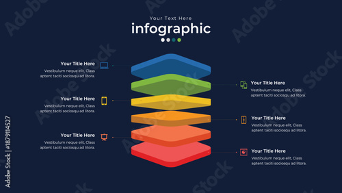 Data Visualization: An abstract infographic graphic, showcasing data in a visually appealing and organized manner, perfect for presentations.