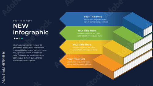 Data Visualization: An abstract infographic graphic, showcasing data in a visually appealing and organized manner, perfect for presentations.