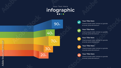 Data Visualization: An abstract infographic graphic, showcasing data in a visually appealing and organized manner, perfect for presentations.