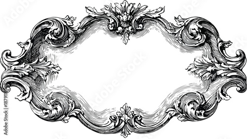Exquisite Antique Ivory Ornament Frame with Intricate Carving Vector