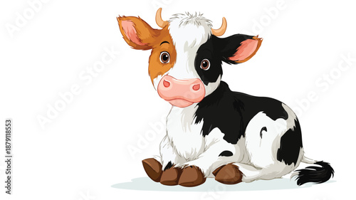 Adorable Cartoon Cow Vector Illustration for Children's Designs and Farming Concepts
