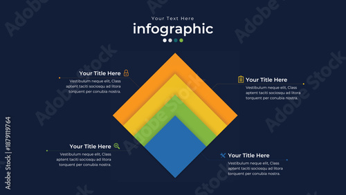 Data Visualization: An abstract infographic graphic, showcasing data in a visually appealing and organized manner, perfect for presentations.