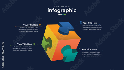 Data Visualization: An abstract infographic graphic, showcasing data in a visually appealing and organized manner, perfect for presentations.