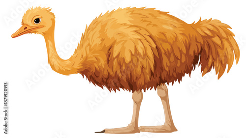 Funny Ostrich Cartoon Illustration for Humorous Designs and Projects