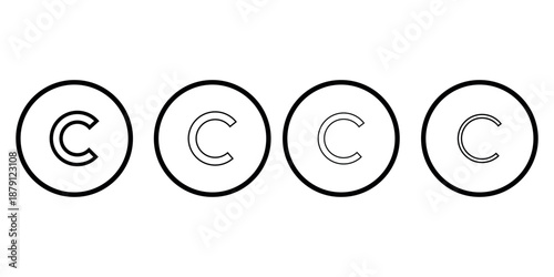 Copyright icon outline vector. Thin linear logo