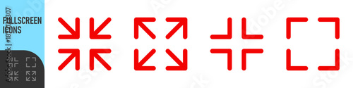 maximize and minimize icons with arrows pointing outward and inward. fullscreen icon for adjusting screen or window size in digital interfaces. Color icon set