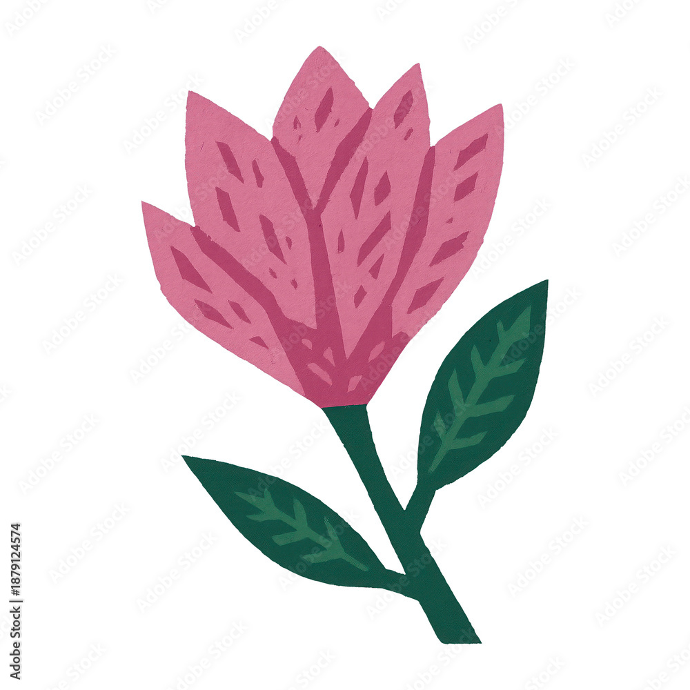 Fototapeta premium PNG Vibrant pink floral illustration