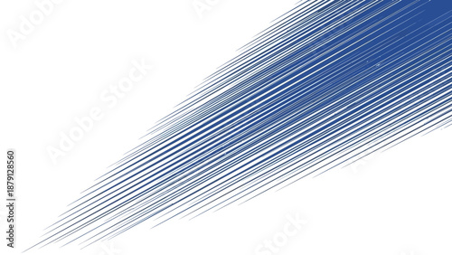 Dynamic blue streaks accelerating diagonally across a white space, creating a sense of motion and energy