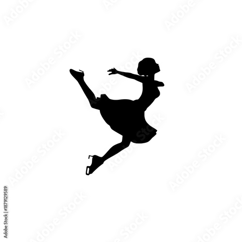 Classic Ice Skating Spiral Silhouette